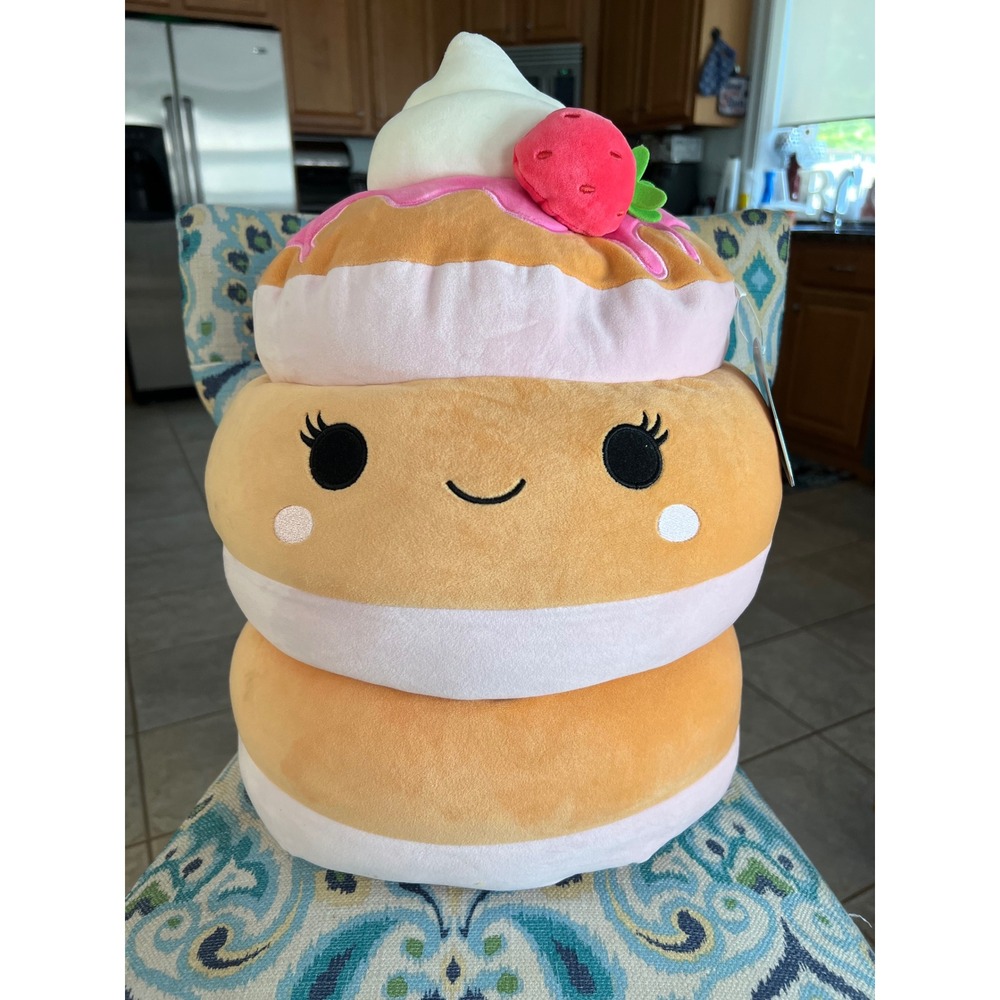 Squishmallows 16 Inch Sawtelle Strawberry Pancakes Plush Kellytoy S16 #1691 NEW